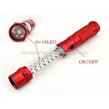 16 + 6LED Aluminio 2 en 1 Flash Light